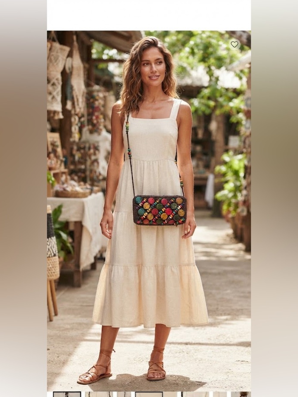Brand new Handmade Dark Brown Crossbody Bag with Colorful Bead Embellishments